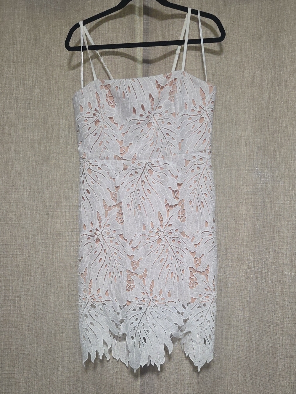 Lulu's White Lace Midi Dress with Leaf Cutout